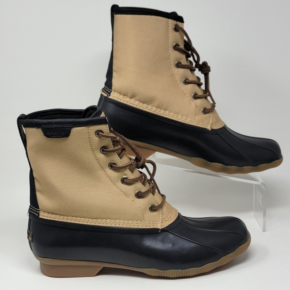 Sperry STS 24642 Men's  SeaCycled Black Brown Saltwater Duck Boot US Size 11 New - Picture 2 of 11